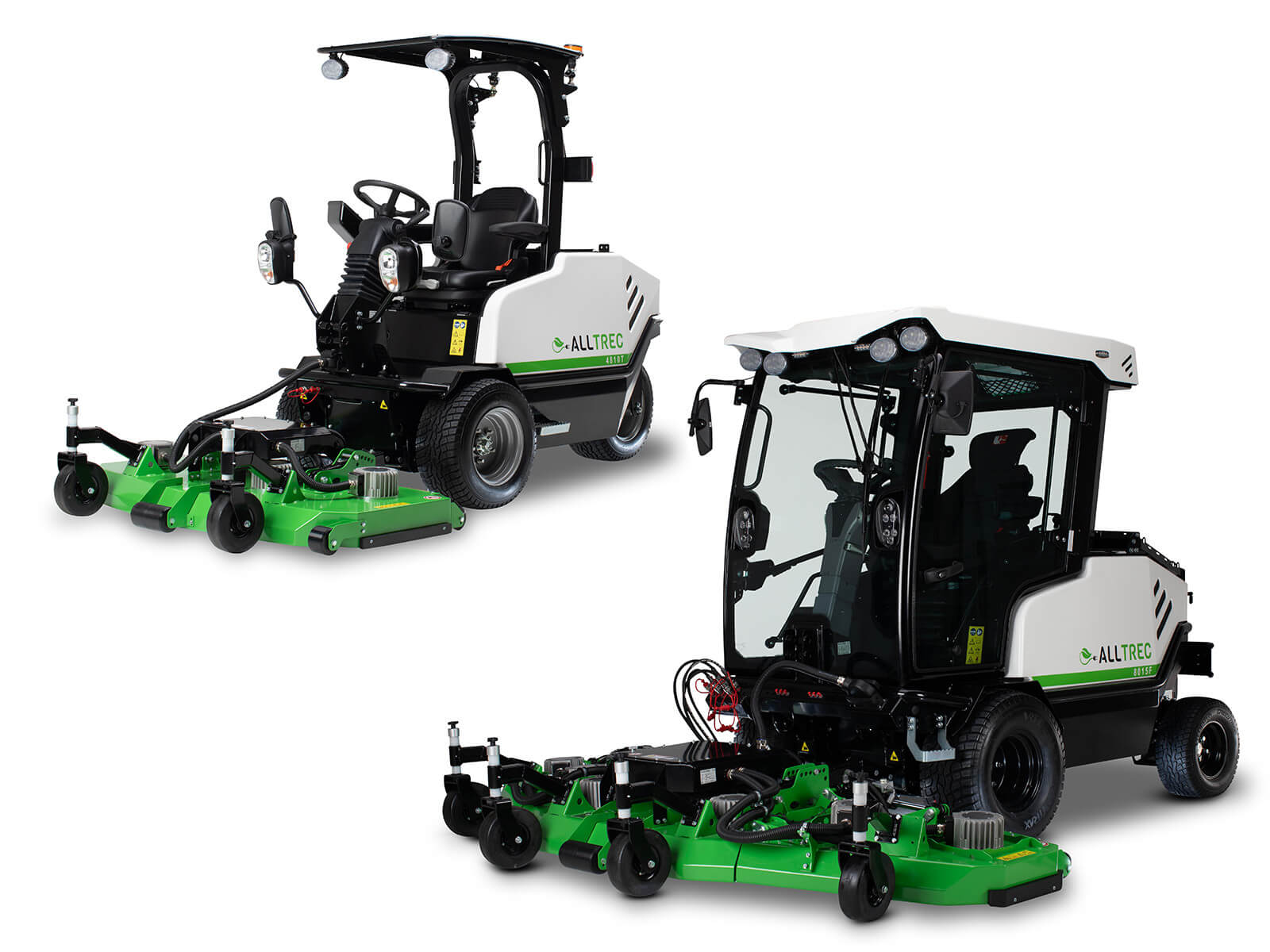 AllTrec elektrische werktuigdragers 4810T en 8015F naast elkaar